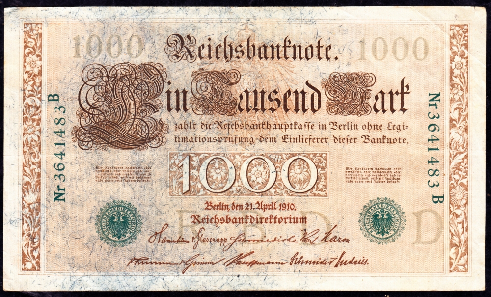 1910 Grand Banknotes from the Imperial German Empire 1
