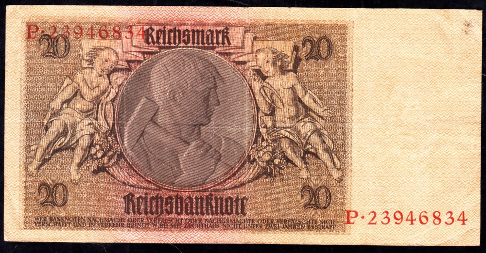 VF Germany P 181 a 20 Reichsmark 1929 