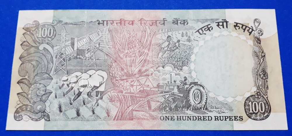 1990s India Banknote C Rs 100/ RANGARAJAN PLAIN GEM UNC RARE 