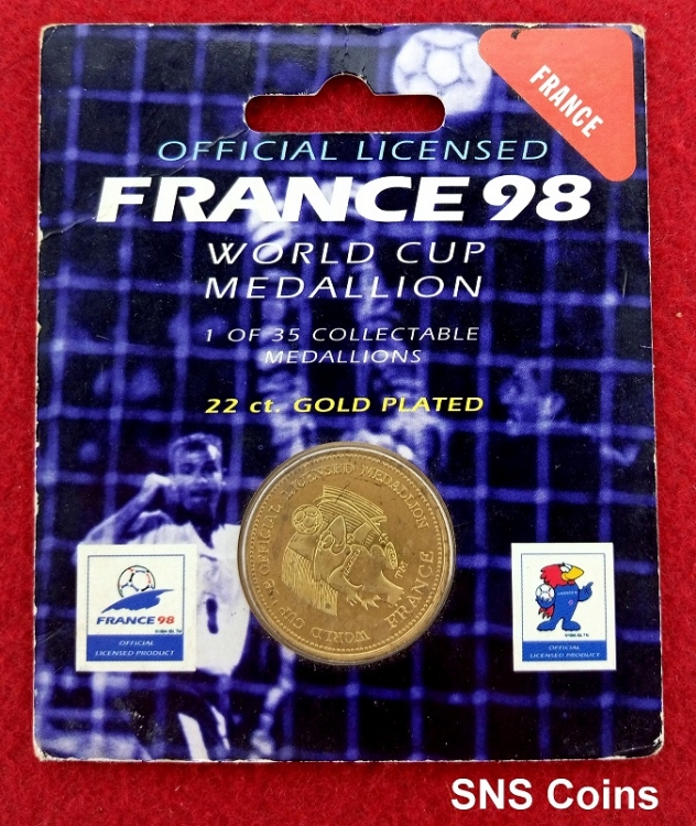 France 1998 Official Licensed 22Ct. Gold Plated World Cup
