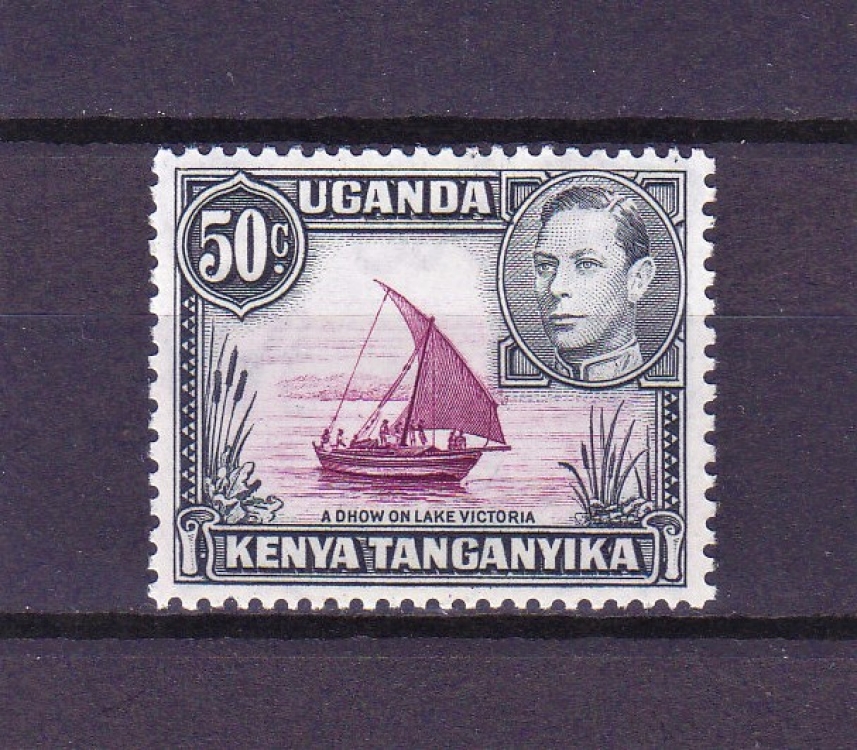 KENYA, UGANDA & TANGANYIKA 1938: King George VI & Dhow on Lake Victoria  ''50c purple and