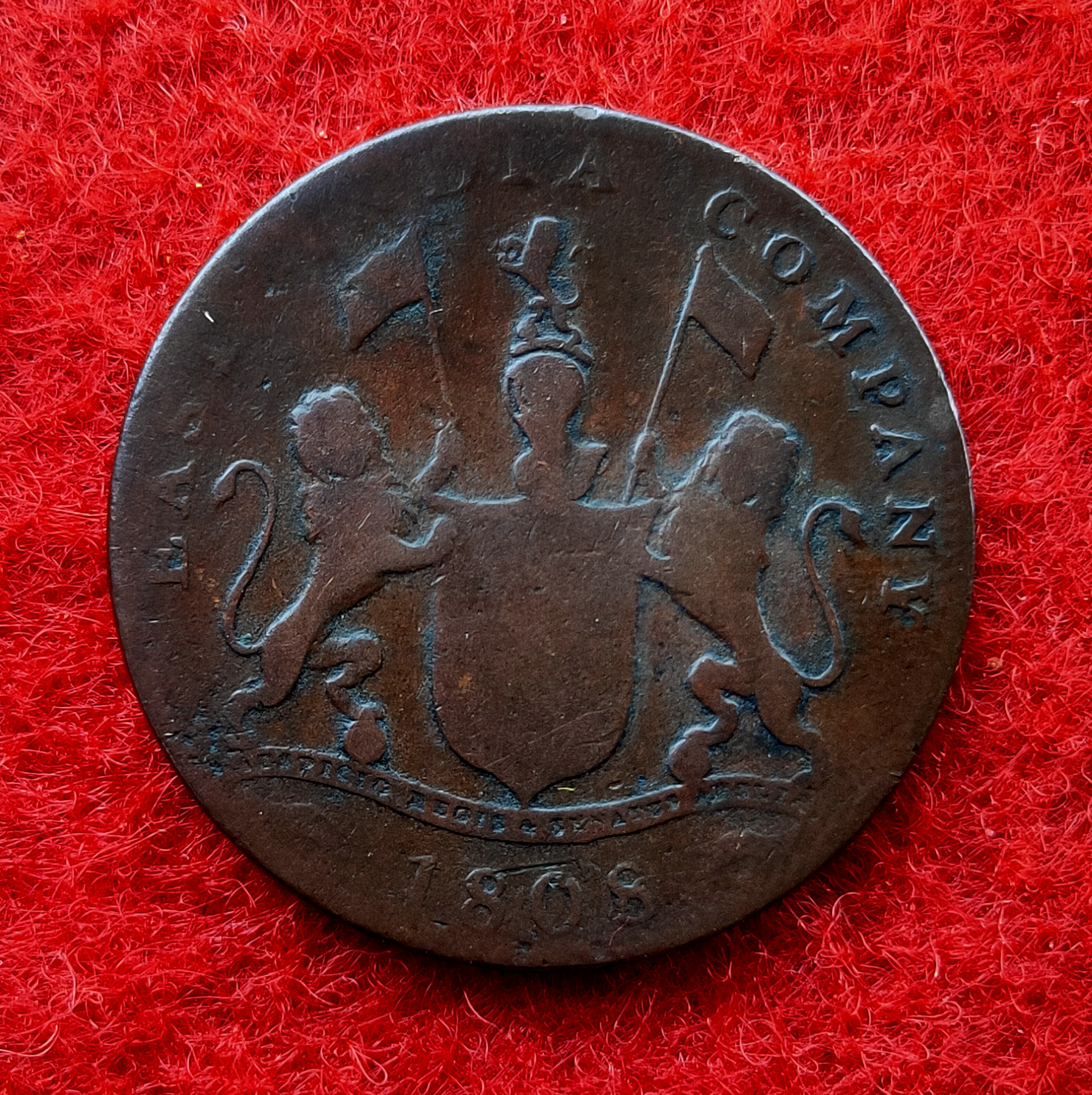 Madras Presidency (British India) 20 Cash 1808 Coin