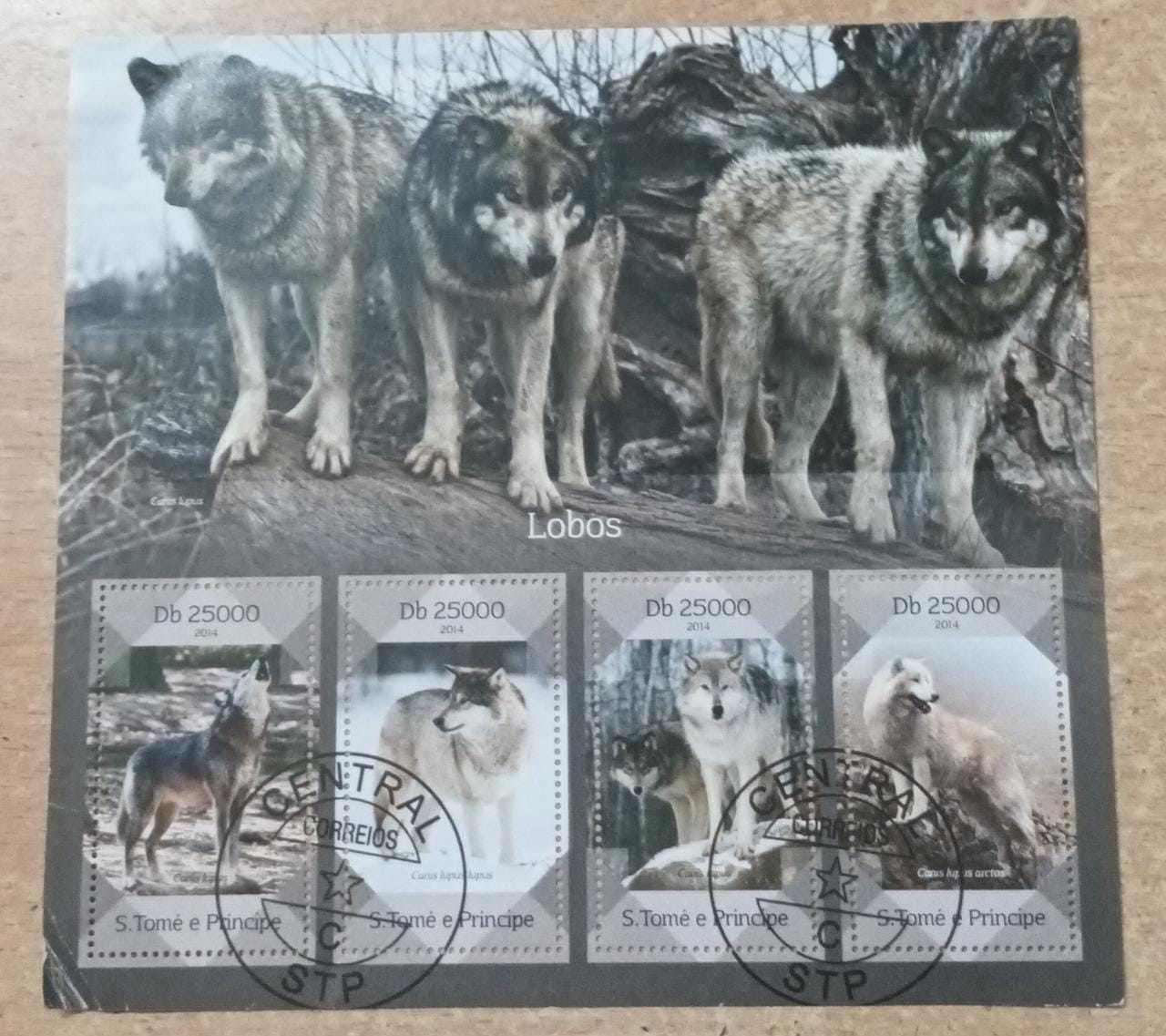 Miniature sheet Wolf Cancelled S. Tome e Principe - Wolf Lobos
