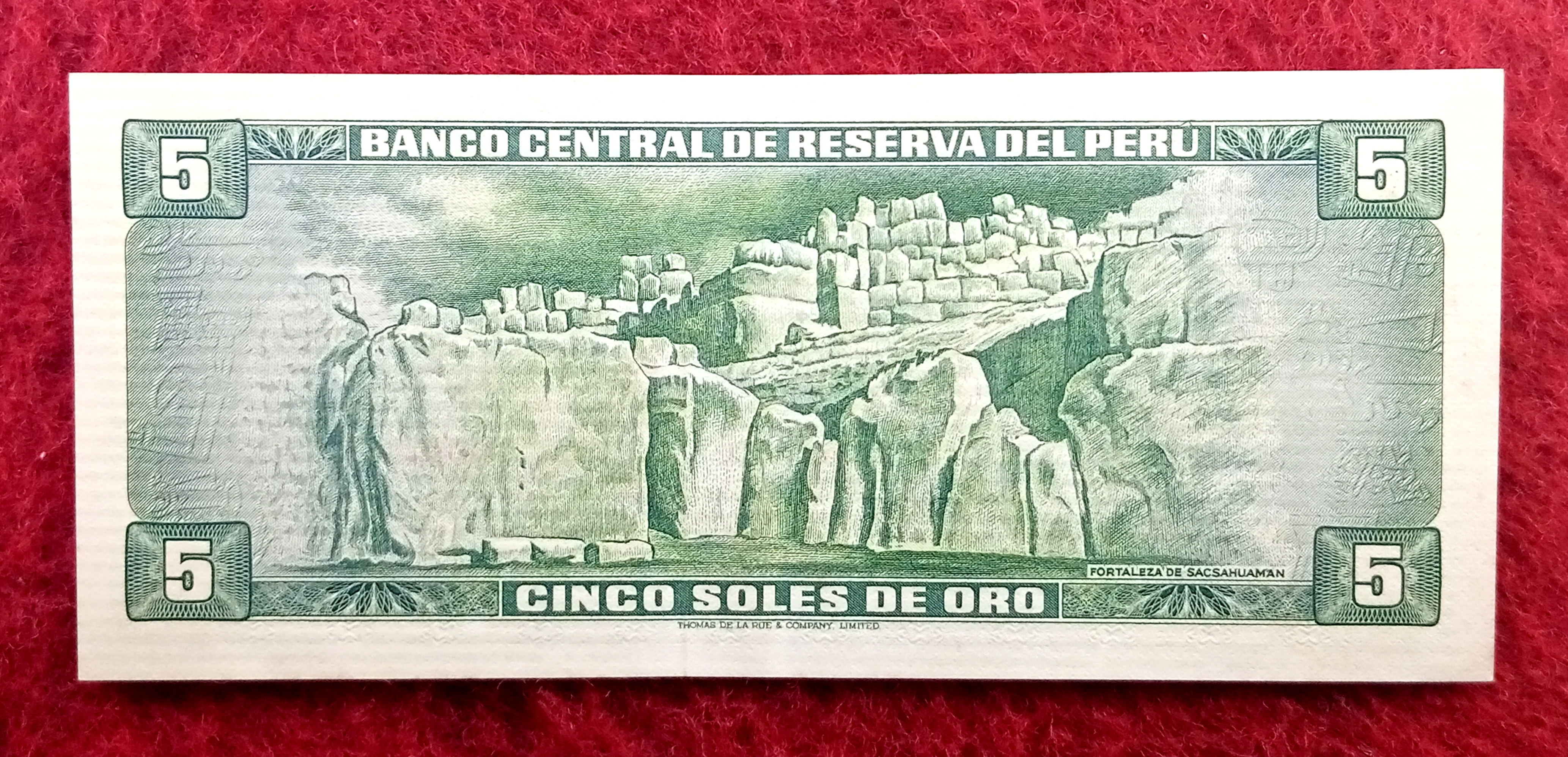Peru 5 Soles de Oro Inca Pachacutec Banknote