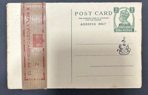 INDIA PATIALA STATE KGVI 9P PACK of 8 MINT JOINT REPLY POSTCARDS